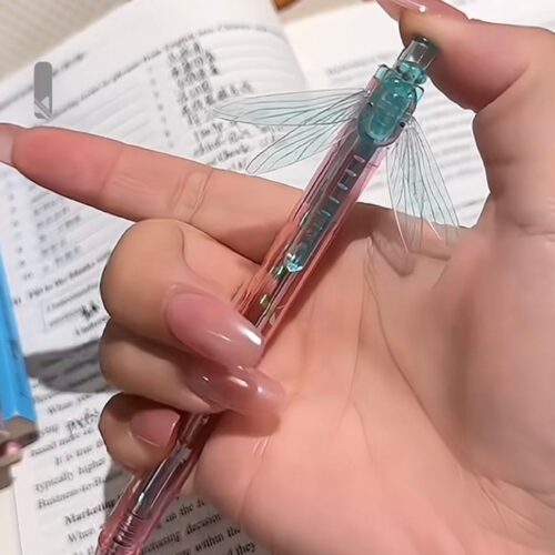 5.jpg 振翅流光蜻蜓翅膀按动中性笔|高颜值学生刷题速干顺滑黑笔 / Flowing Light Dragonfly Wings Retractable Gel Pen | High-Value Quick-Dry Smooth Black Ink for Students