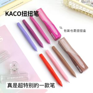 KACO TWIST扭扭笔ins风解压扭出芯硅胶材质防摔0.5黑速干顺滑学生书写刷题考试
