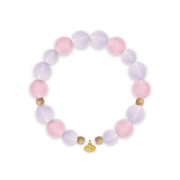 Star Rose Quartz & Gold Fortune Bracelet – 875A14