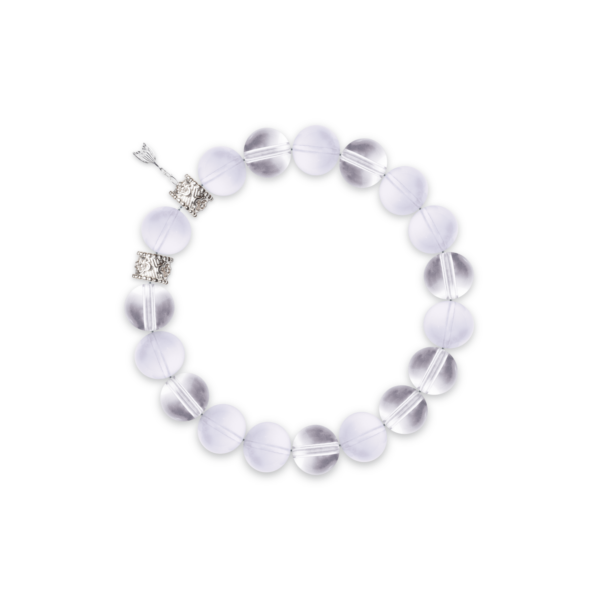 Elegant Milky White Crystal & White Mermaid Tail Harmony Bracelet – F0BACF Elegant Milky White Crystal & White Mermaid Tail Harmony Bracelet – F0BACF